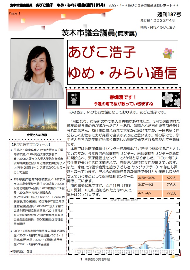 最新号 : 週刊 ゆめ・みらい通信（第187号）2022年4月号