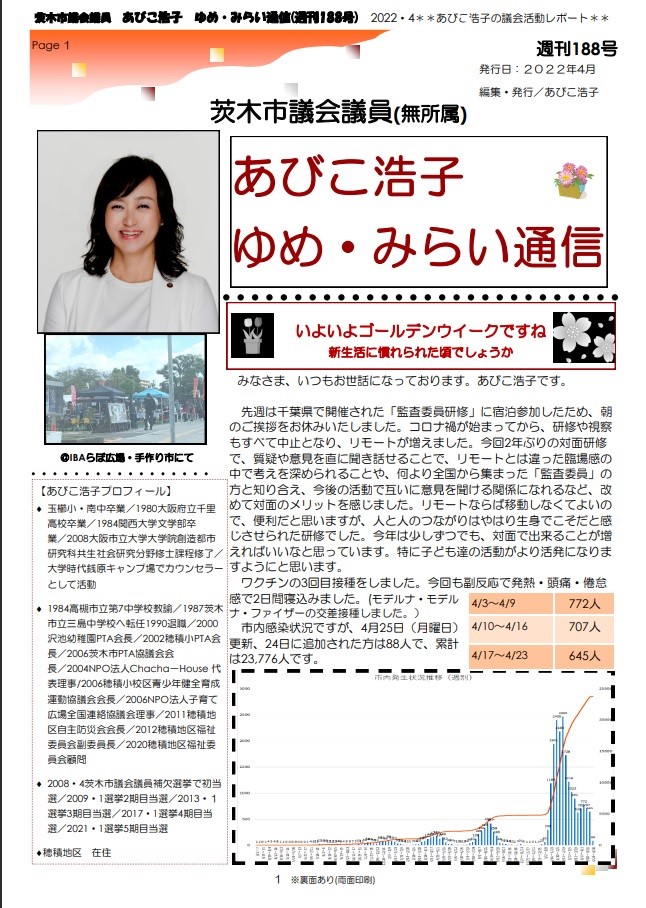 最新号 : 週刊 ゆめ・みらい通信（第188号）2022年4月号